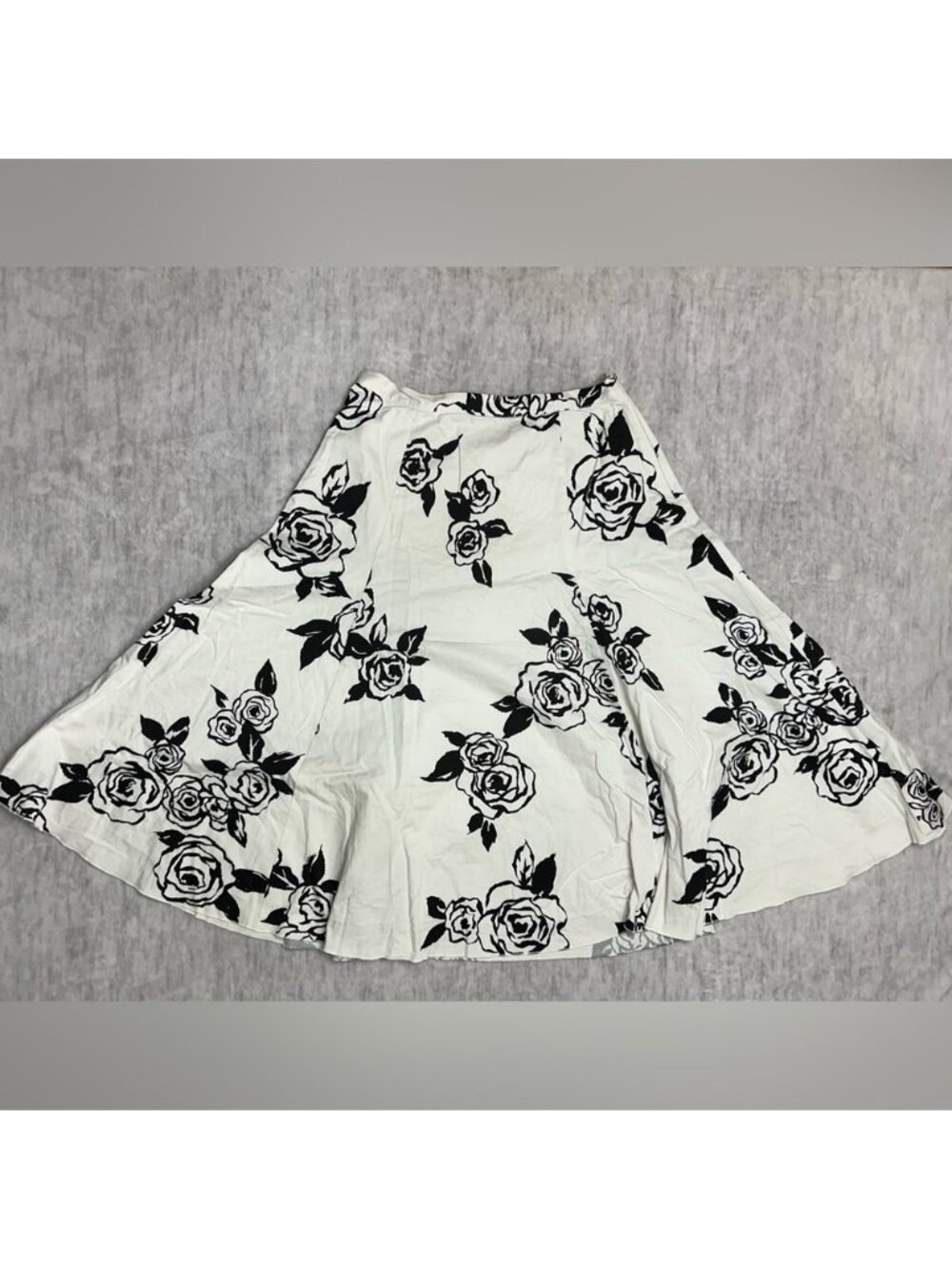 Vintage Tristan B&W Floral Midi Skirt